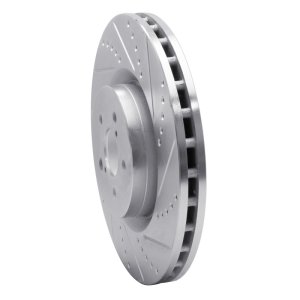 Subaru BRZ Brake Rotor (1) - Front Right - R1 Concepts - Drilled & Slotted - Silver - `03-`25